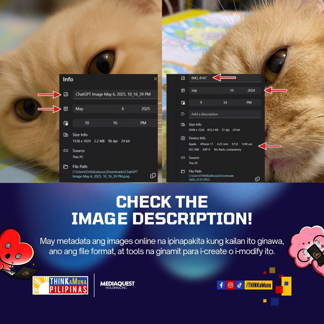 Totoo ba ‘to o gawa-gawa lang? 🤔
Hindi lahat ng nakikita mo online especially ngayong election season ay authentic. AI-generated quotes, deepfake videos, fake endorsements? Yes, these exist and they’re dangerous lalo na kung nagagamit sa misinformation at disinformation.
Kaya #THINKaMuna tayo, Kapatid! Learn how to spot fake and AI-generated images and videos na madaling mag-viral sa social media!
#THINKaMunaPilipinas
#AIUseResponsibly